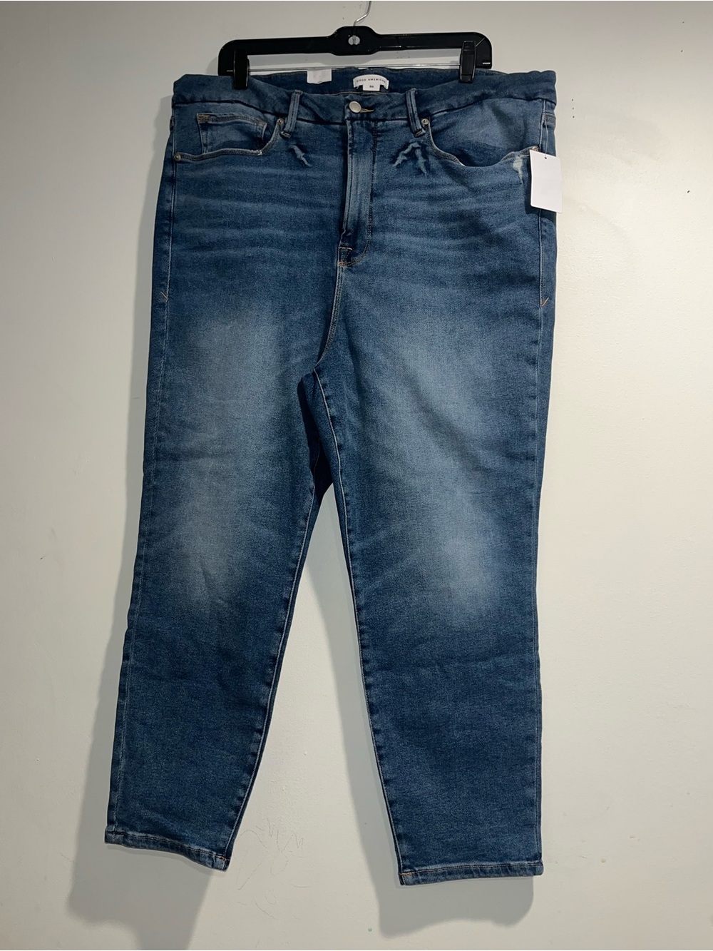 GOOD AMERICAN Good Waist Cropped jeans in INDIGO326 NWT